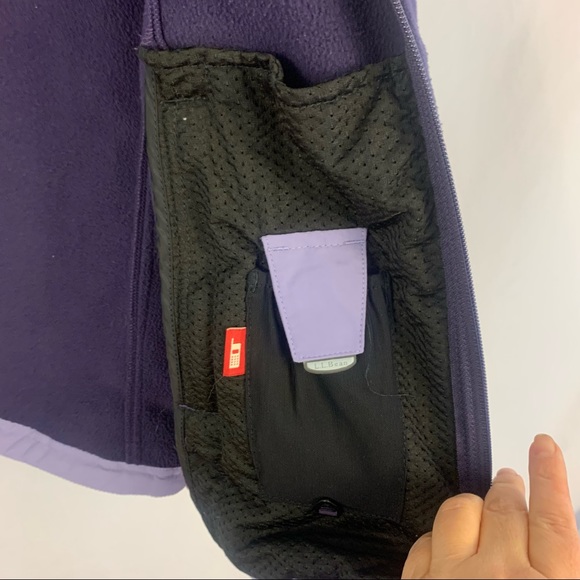 LL Bean Jacket Womens S Small Full Zip Fleece Coat Purple Sweatshirt Pockets - Picture 6 of 8